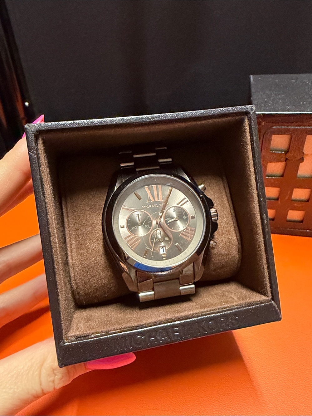 Michael Kors Rose Gold-Tone Chronograph Bracelet Watch - Picture 7 of 8